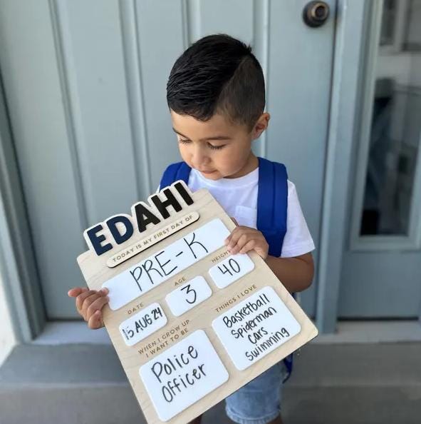 Custom Reusable Dry Erase Board,Back to School Sign – Personalized First & Last Day Photo Prop,Dry Erase First Day Sign