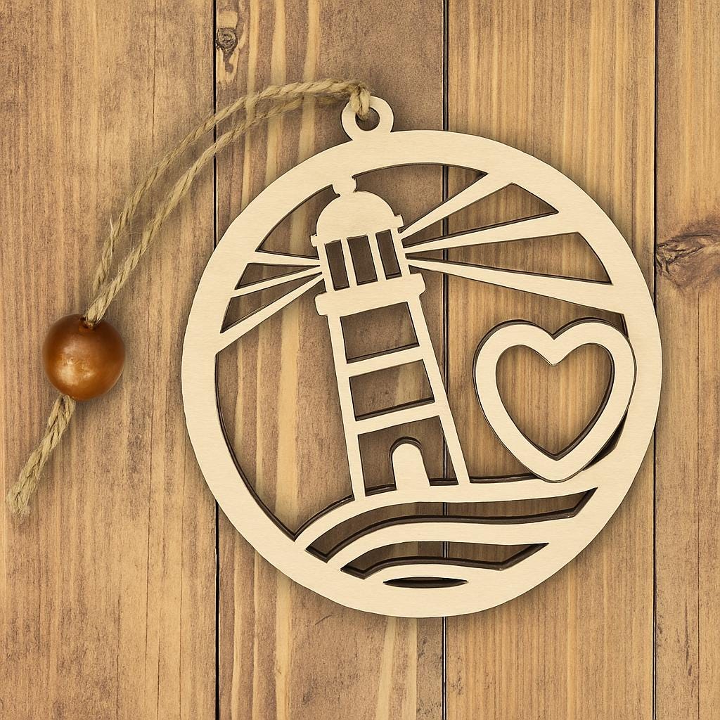 Neighbor Lighthouse Ornament,The Light of a Neighbor Gift,The Light of a Neighbor,Car Charm Ornament,Lighthouse Neighbor Ornament