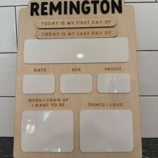 Custom Reusable Dry Erase Board,Back to School Sign – Personalized First & Last Day Photo Prop,Dry Erase First Day Sign