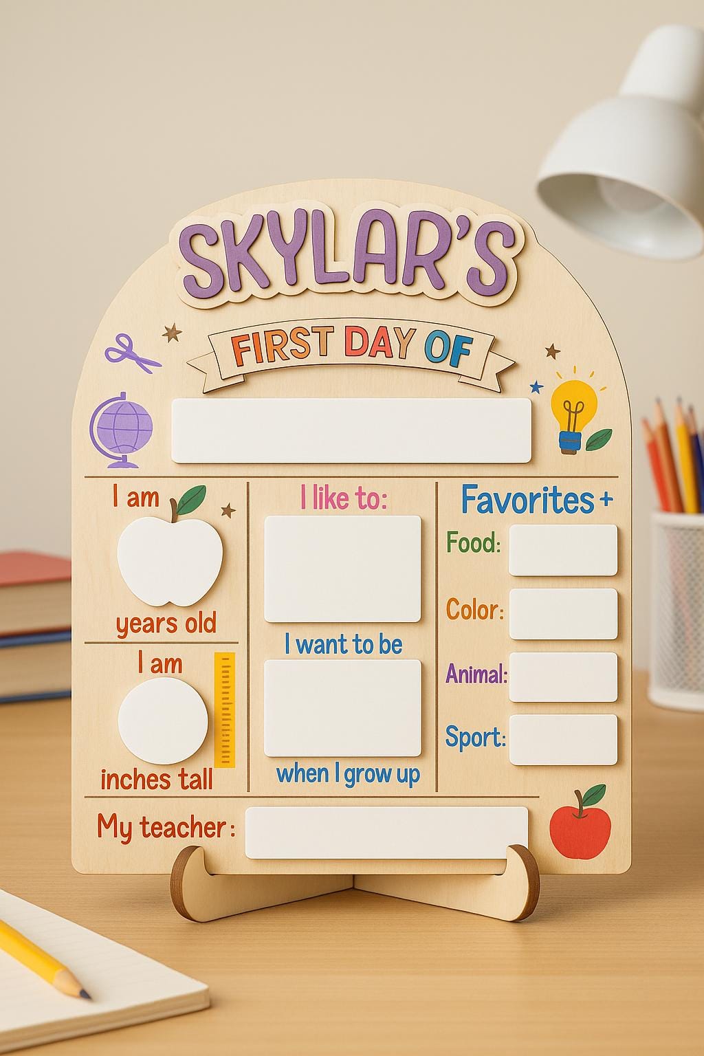 First & Last Day of School Sign - Reusable Dry Erase Board,Custom 1st Day of School Sign - Personalized Name Photo Prop,Reusable School Sign