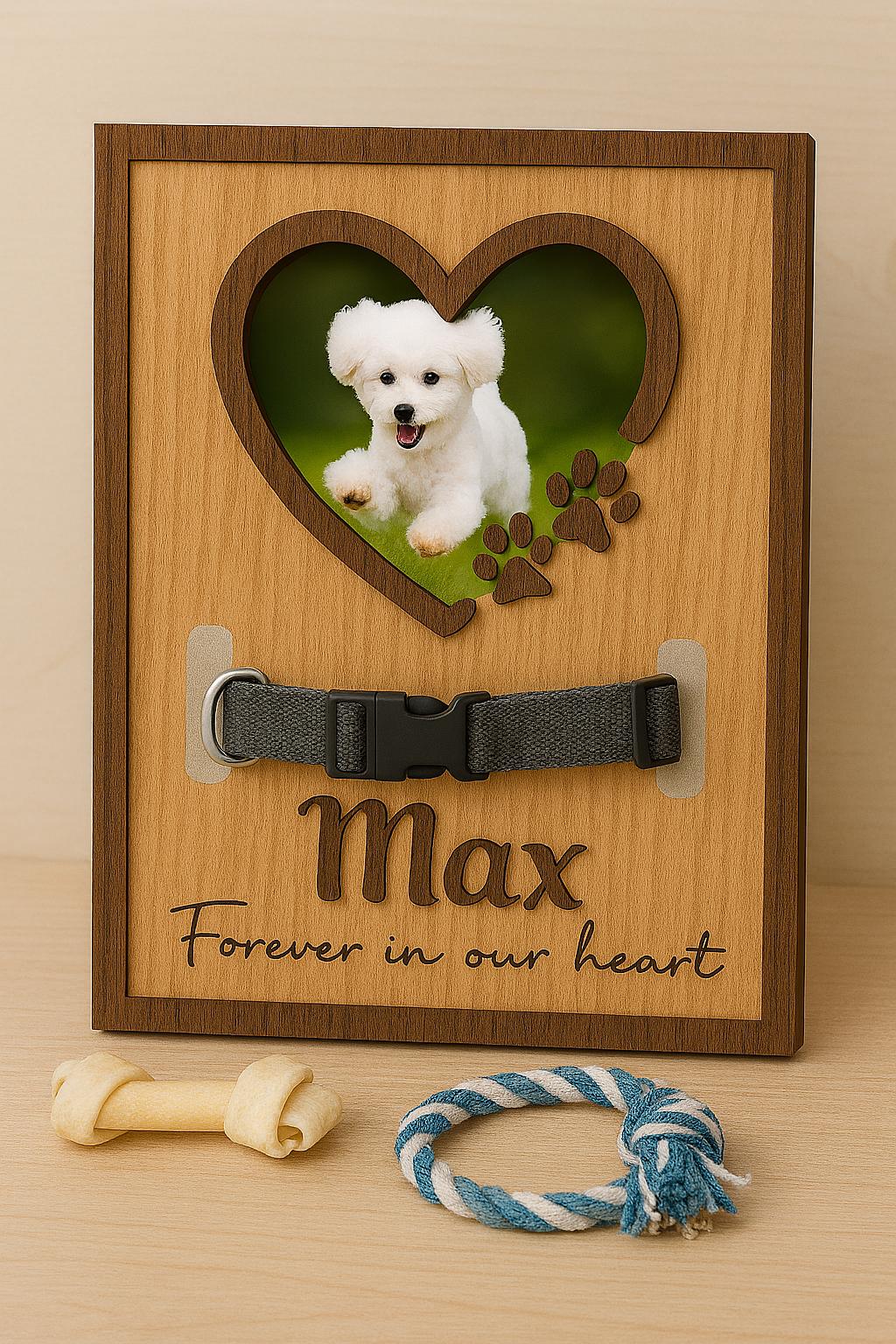 Dog Memorial Gifts, Pet Loss Gifts, Personalized Dog, Dog Memorial, Wood Frame, Collar Holder, Memorial Pet, Pet Collar Sign
