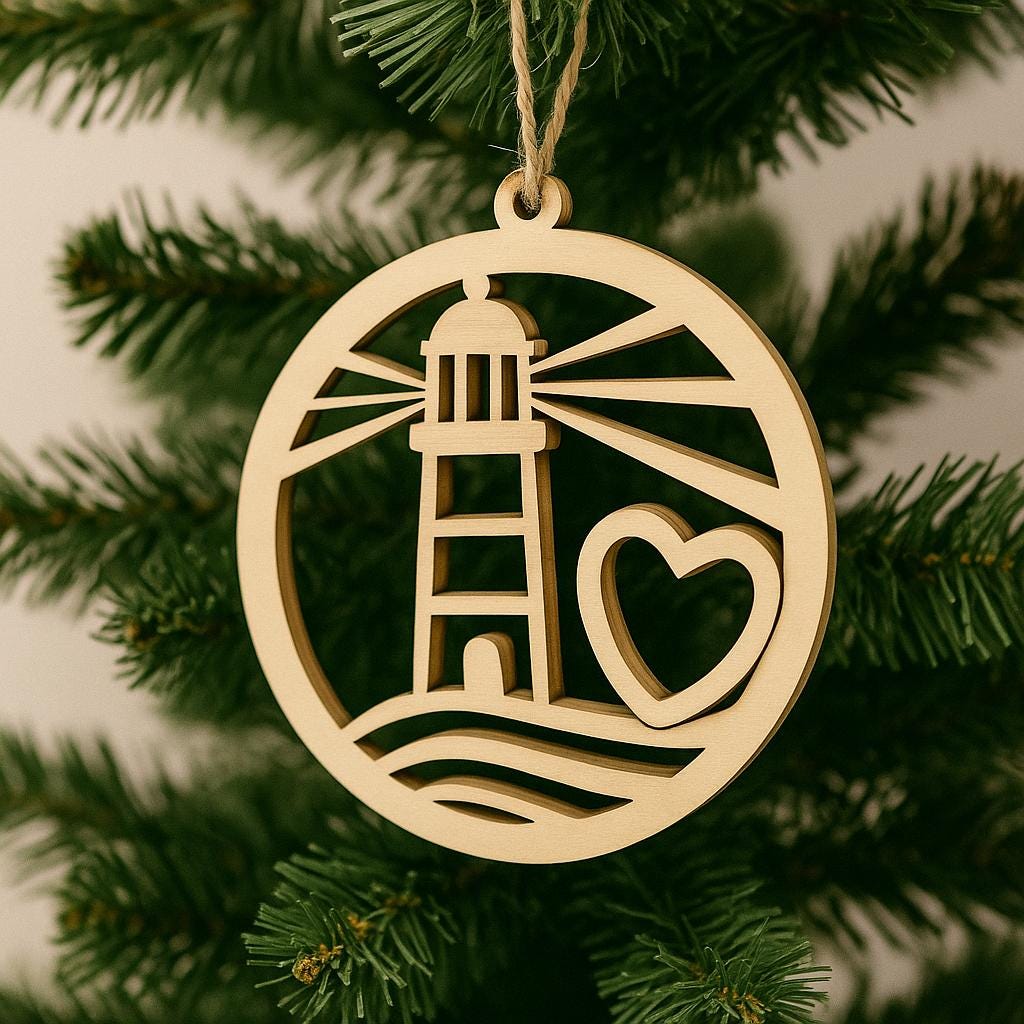 Neighbor Lighthouse Ornament,The Light of a Neighbor Gift,The Light of a Neighbor,Car Charm Ornament,Lighthouse Neighbor Ornament