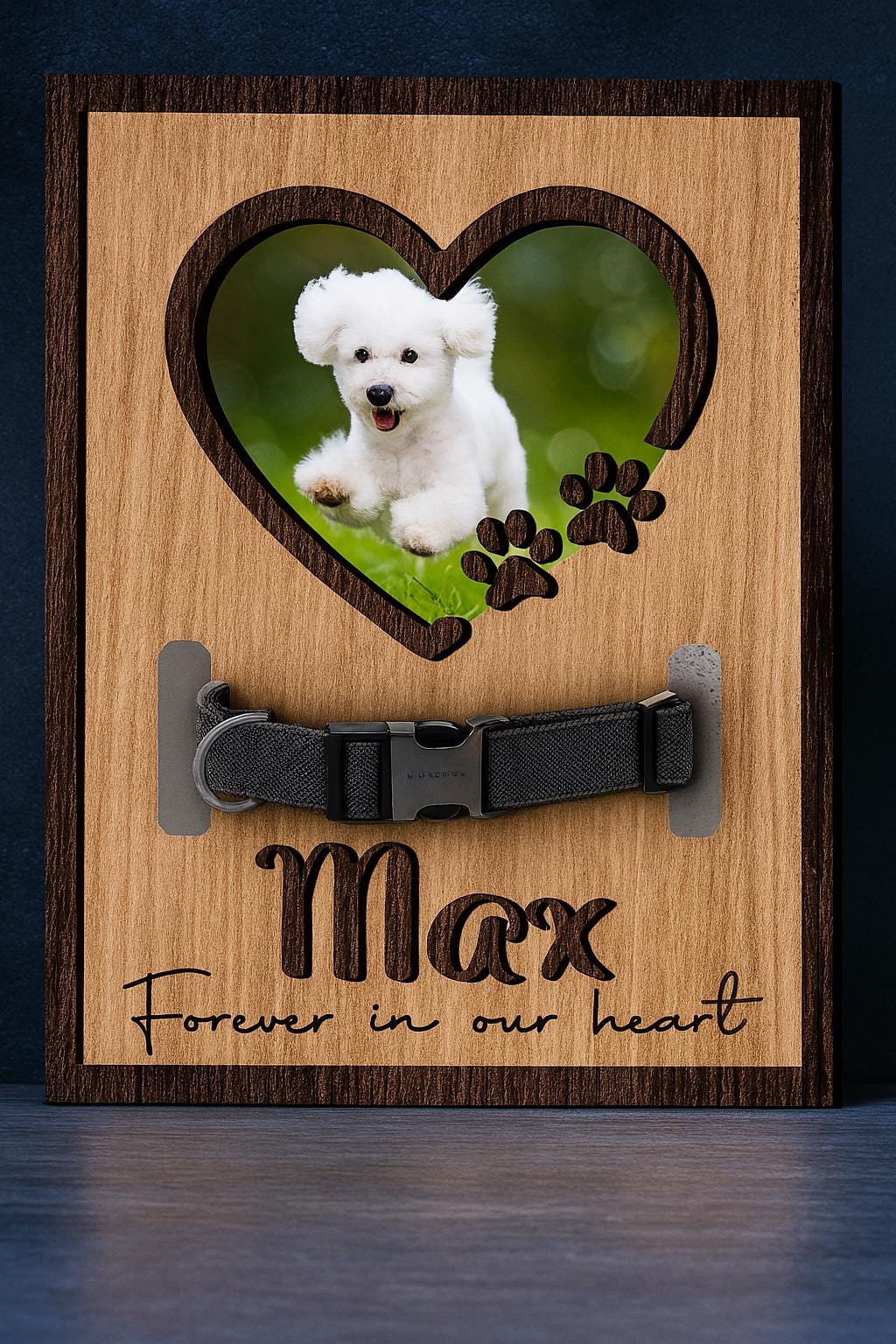 Dog Memorial Gifts, Pet Loss Gifts, Personalized Dog, Dog Memorial, Wood Frame, Collar Holder, Memorial Pet, Pet Collar Sign