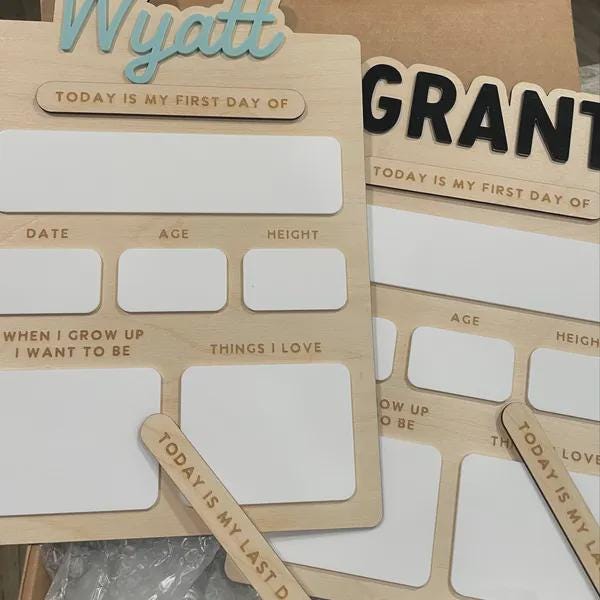 Custom Reusable Dry Erase Board,Back to School Sign – Personalized First & Last Day Photo Prop,Dry Erase First Day Sign