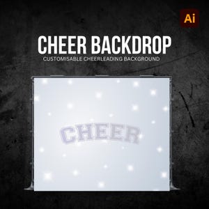 Cheerleading Media Day Backdrop Template -  Customizable in Adobe Illustrator - Digital Download Only