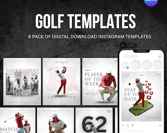 GOLF Social Media (Instagram) Templates: 8 Canva Templates - Digital Download Only
