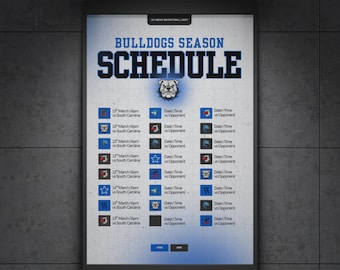 Sports Season Schedule Canva Template - A3 Size, Fully Customizable, Digital Download Only