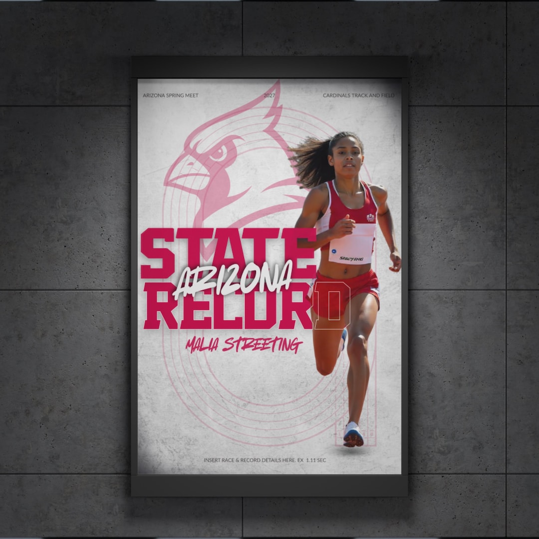 Customizable Track and Field Athlete Poster Template (digital Download ...