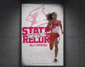 Plantilla personalizable para póster de atleta de atletismo (descarga digital)