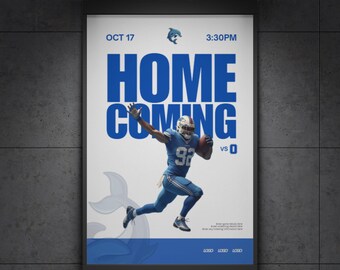 Home Coming Sports Poster Template – Customizable A3 Canva Design (Digital Download)