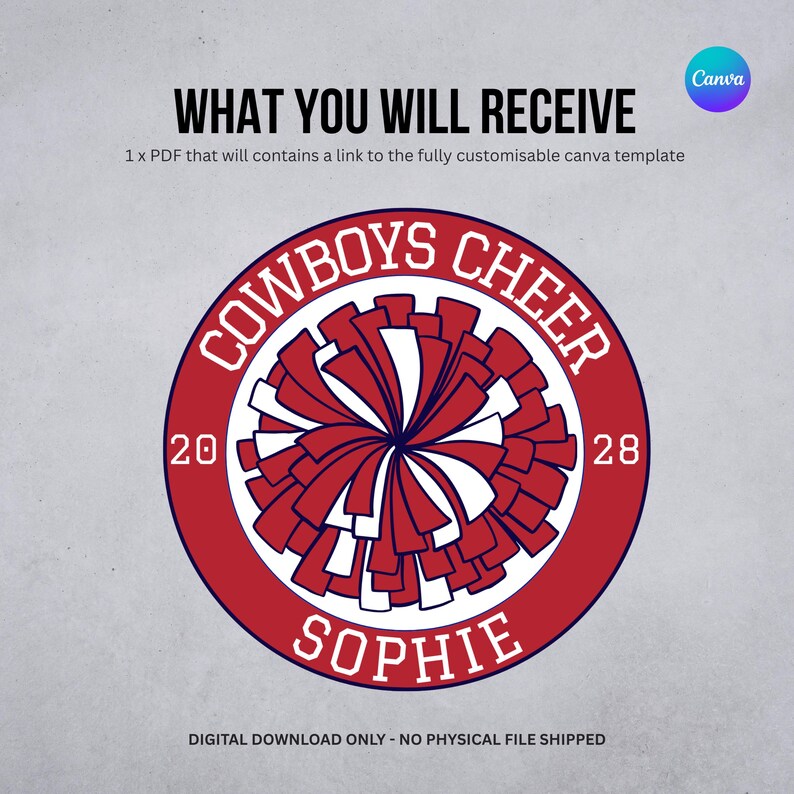 Editable Cheerleading Sign Template Fully Customizable in Canva