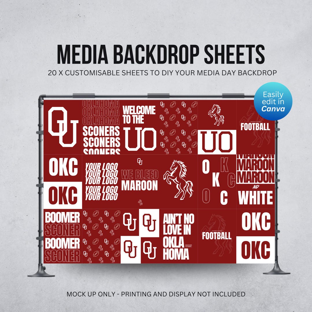 Customizable Team Backdrops Sports Team Media Day Backdrop – 20 Sheets - Fully Customizable in ...