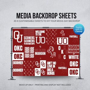 Sports Team Media Day Backdrop – 20  Sheets - Fully Customizable in Canva (Digital Download
