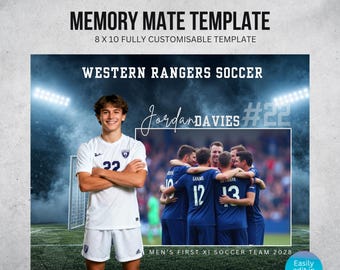 Soccer Sports Team Memory Mate Template | Customizable Canva Design | Instant Digital Download
