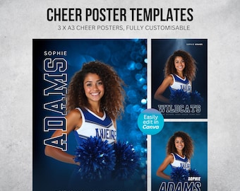 Dance & Cheerleading Poster Templates - 3 designs, fully Customizable in Canva, Digital Download Only