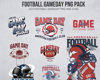 Football Gameday Graphics Pack - 10 PNG and SVGs  - Digital Download Only