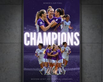 Póster del equipo deportivo Champions - Plantilla de Canva - Tamaño A3, totalmente personalizable, solo descarga digital