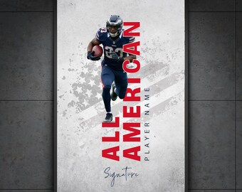 Sports Athlete, Player Poster Design - Canva Template - A3 Size, Fully Customizable, Digital Download Only