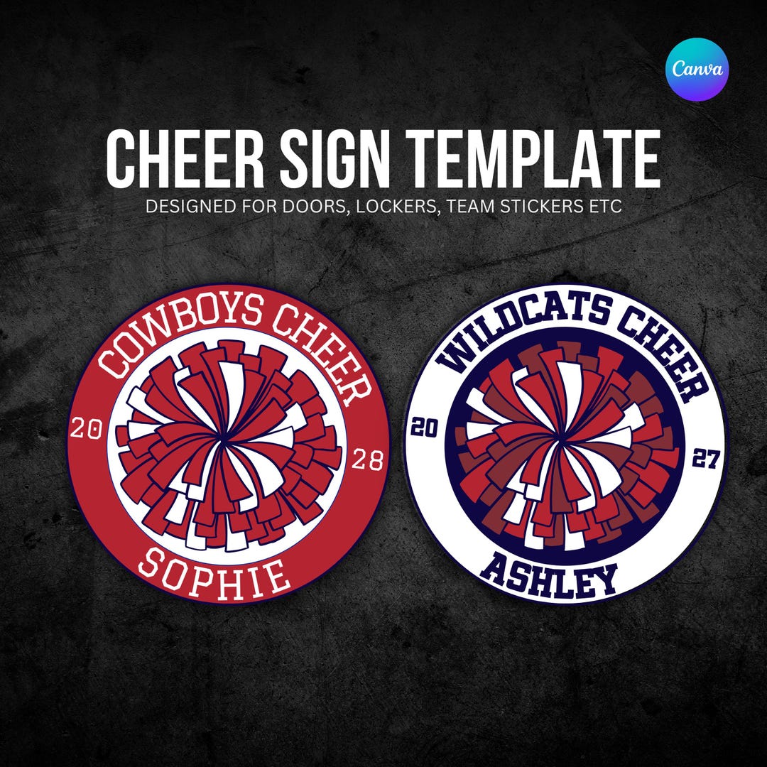Editable Cheerleading Sign Template Fully Customizable in Canva