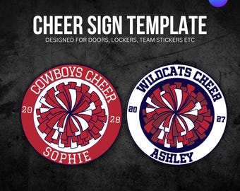 Plantilla editable de cartel de animadoras: totalmente personalizable en Canva, solo descarga digital.