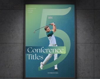 Golf Player Sports Poster - Canva Template - A3 Size, Fully Customizable, Digital Download Only