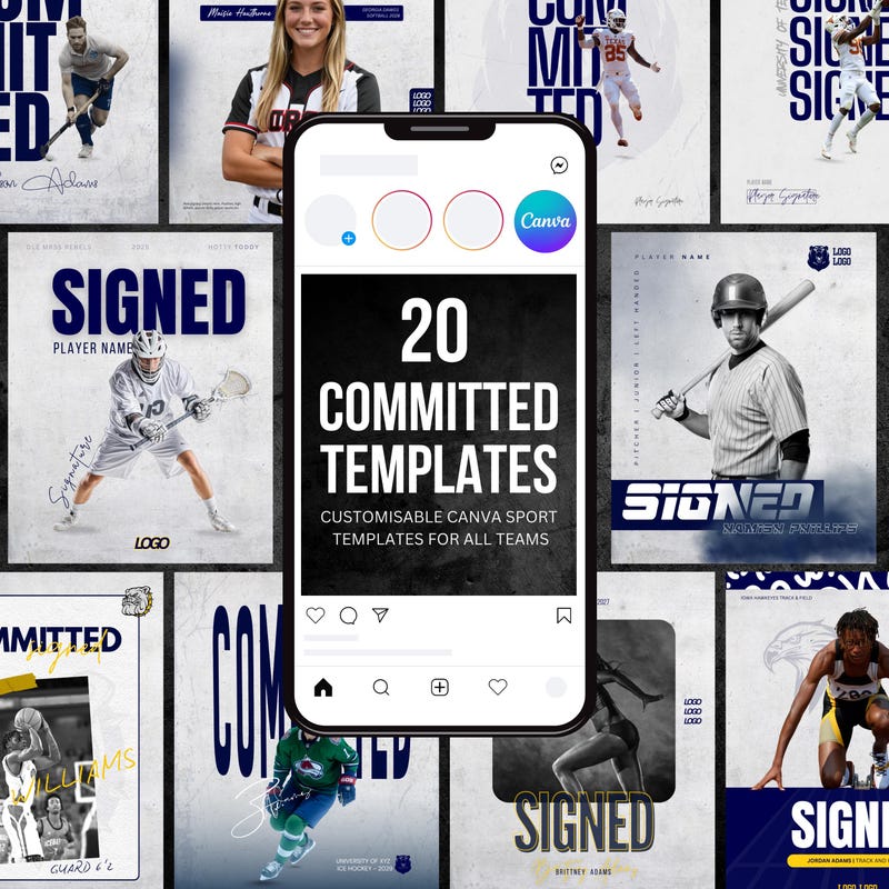 College Commitment Post Template Etsy