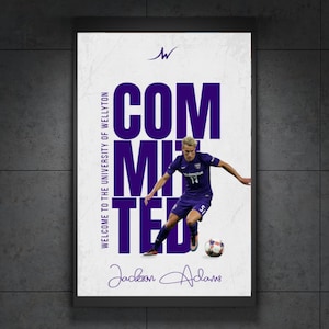 Committed Sports Athlete Poster - Canva Template - A3 Size, Fully Customizable, Digital Download Only
