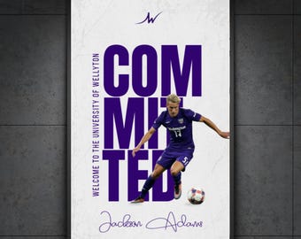 Póster de Atleta Deportivo Comprometido - Plantilla de Canva - Tamaño A3, Totalmente Personalizable, Solo Descarga Digital