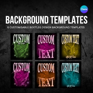 Editable Bootleg Background Designs - Canva Templates - Fully Customizable, Digital Download Only