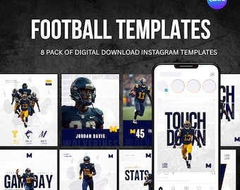 サッカースポーツチームのInstagramテンプレート：Canvaテンプレート8選 - デジタルダウンロードのみ