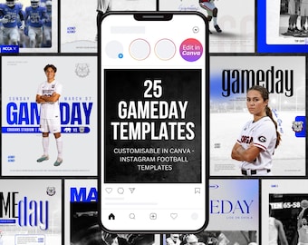 Gameday & Matchday (Instagram) Template Bundle: 25 Canva Templates - Digital Download Only