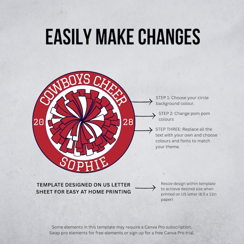 Editable Cheerleading Sign Template Fully Customizable in Canva
