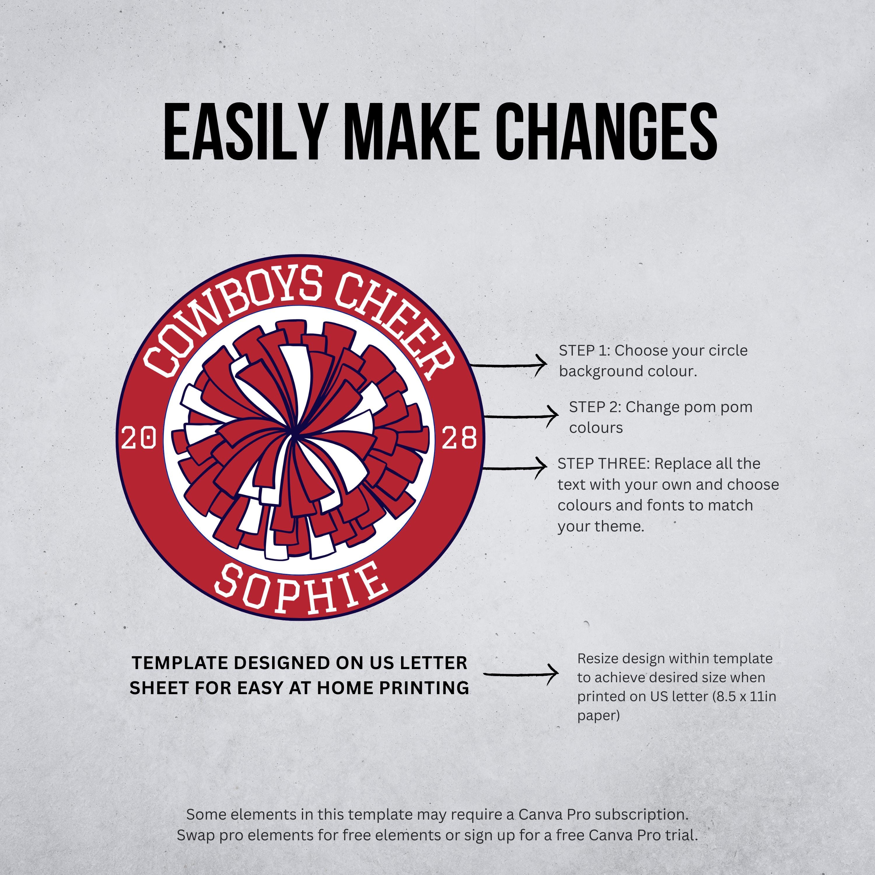 Editable Cheerleading Sign Template - Fully Customizable in Canva ...