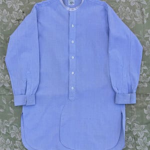 1940/50s Van Heusen Collarless Long Dress Shirt / Chemise