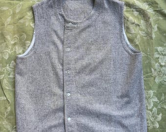 Camiseta/chaleco de trabajo de franela francesa de los años 30/40