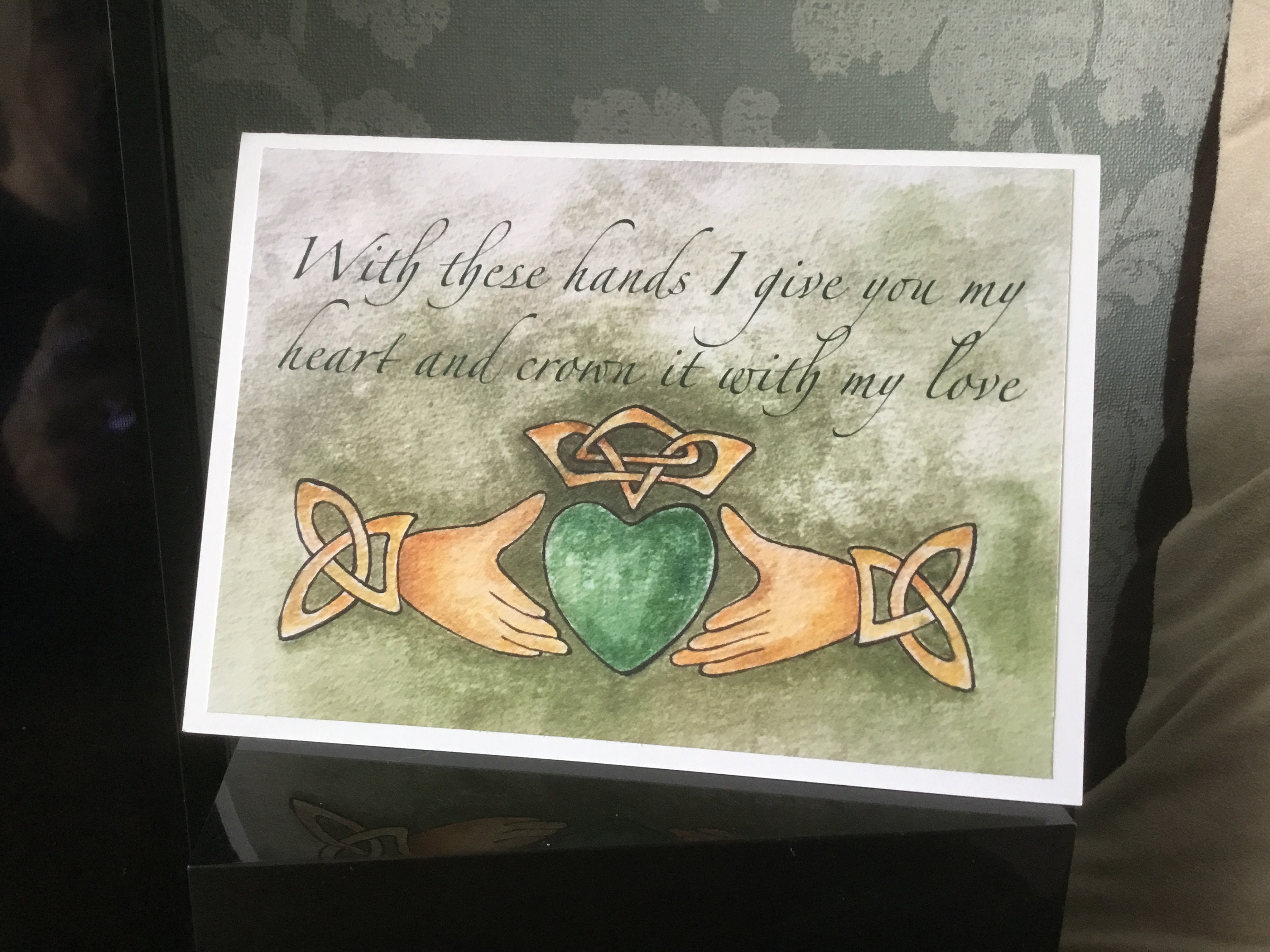 Wedding Engagement Irish Claddagh Greeting Card / Print Fast Shipping ...