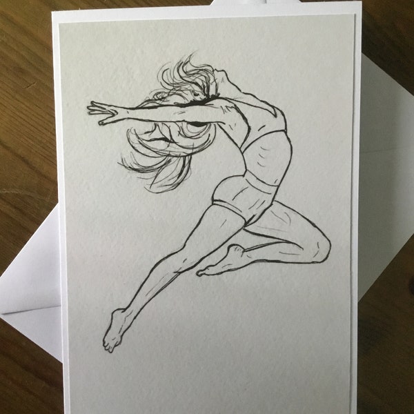Dancer Minimalism Art Card - blank inside