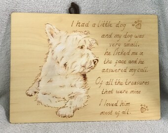 I Had A Little Dog…Pyrography on Birch Plywood