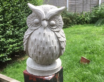 Owl Concrete Stone Garden Ornament Statue