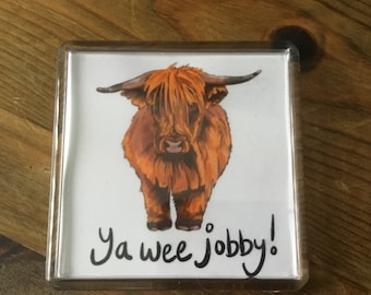 Highland Cow Wee / Big Jobby Scottish Fridge Refrigerator Magnet - Fast Shipping