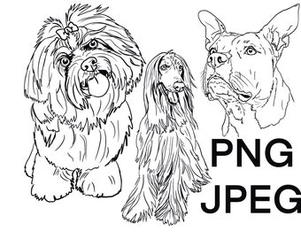 38 illustrazioni di cani - download immediato