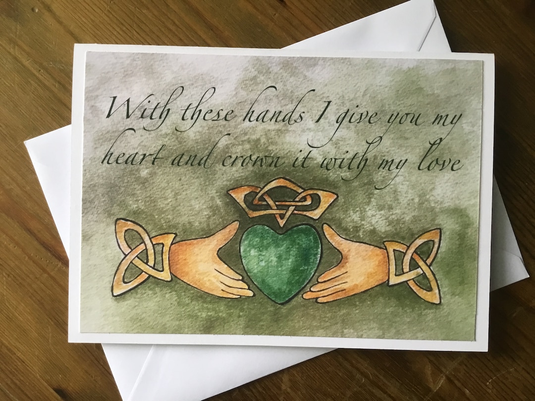 Wedding Engagement Irish Claddagh Greeting Card / Print - Fast Shipping ...
