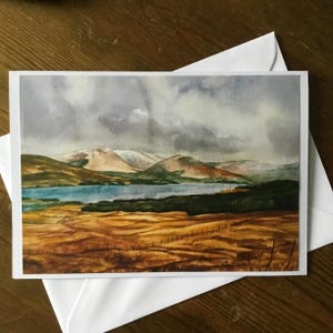 Scottish Loch Scene Art Greeting Card - blank inside 5x7”