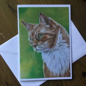 Ginger Cat Art Card - Blank Inside - 5x7”