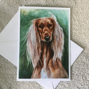 Saluki Dog Art Greeting Card- Blank Inside - Fast Shipping