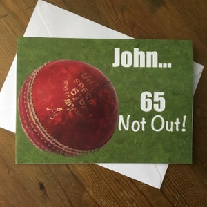 Personalisierte Cricket Geburtstagskarte Alter Name - Blank innen
