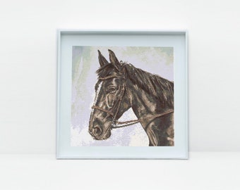 Black Horse Cross Stitch Pattern PDF - Instant Download