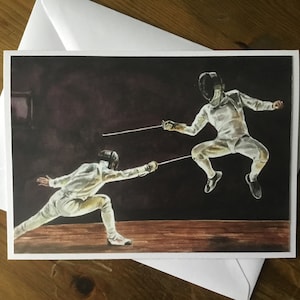 Fencing Art Card - Blank Inside - Fast Shipping