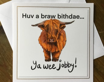 Scottish Birthday Card - blank inside - Fast Shipping