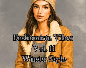 Winter Fashion Coloring Book: Stylish Outfits And Cozy Accessories (PDF & PNG Download)